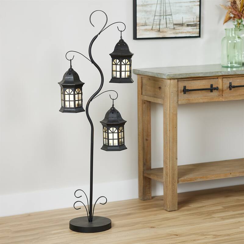 Triple Lantern Tree - 17 x 10 x 51.25 - 17 x 10 x 51.25