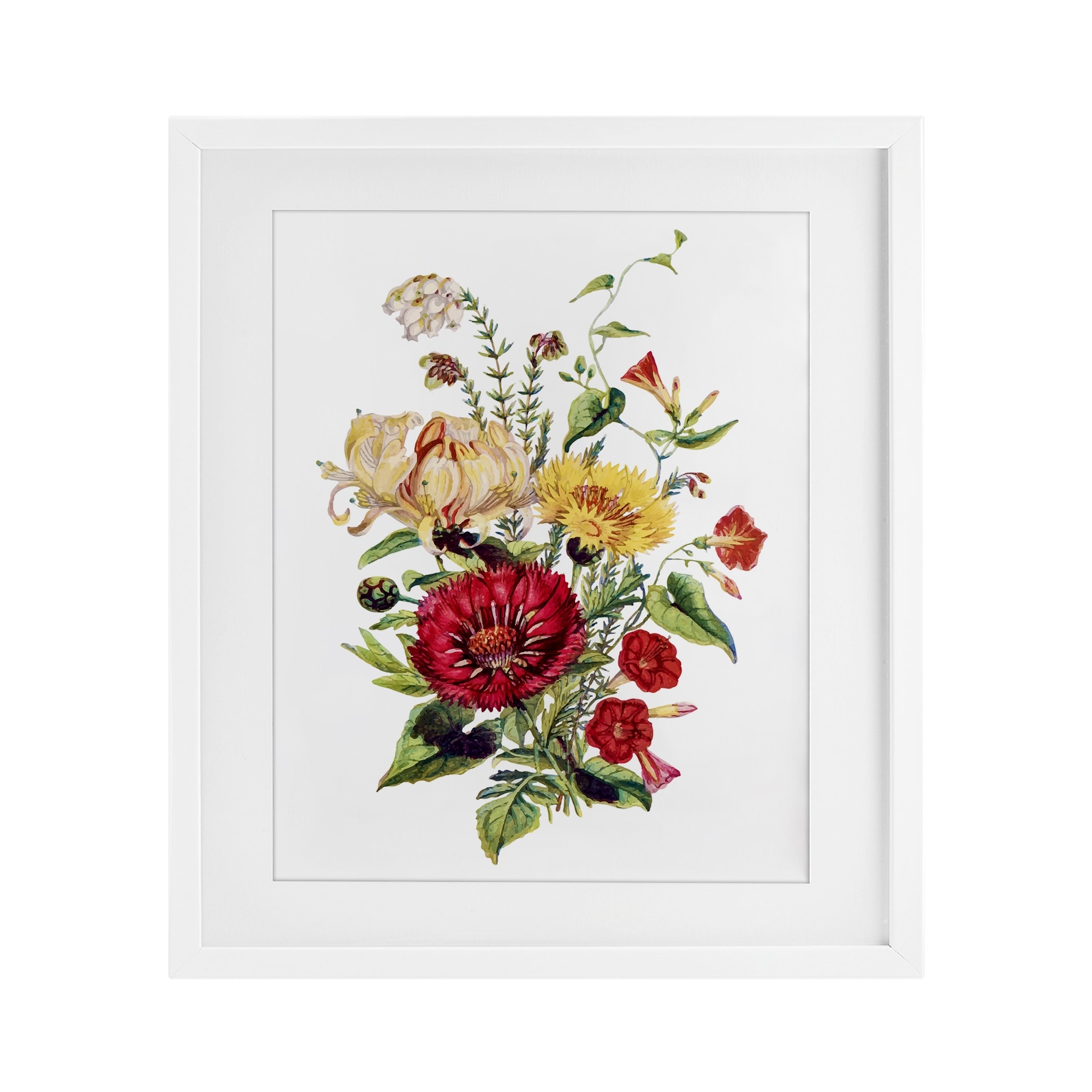 Stupell Bundle Of Wild Florals Under Glass Framed Design By Lettered and Lined