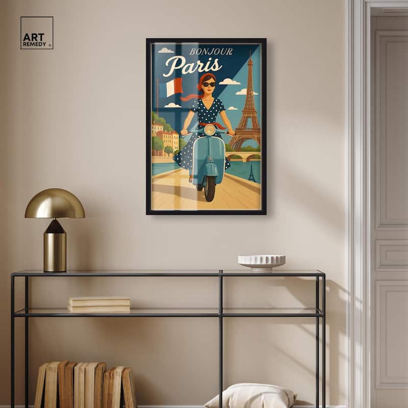 Scooter French Travel Shadowbox by Art Remedy