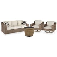 Signature Design by Ashley Malayah Brown/Beige 4-Piece Outdoor Package ...
