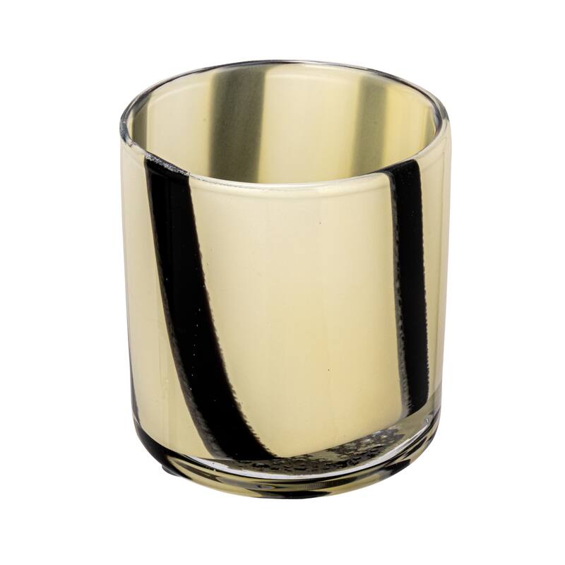 Glass Candle Holder with Stripes