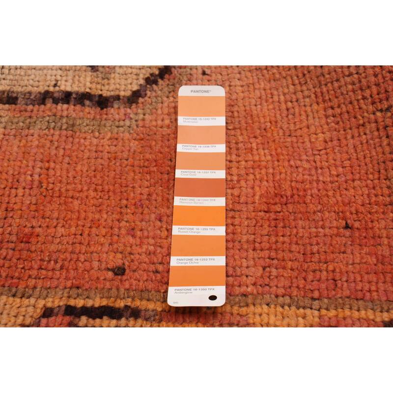 ECARPETGALLERY Hand-knotted Melis Vintage Copper Wool Rug - 4'2 x 12'9