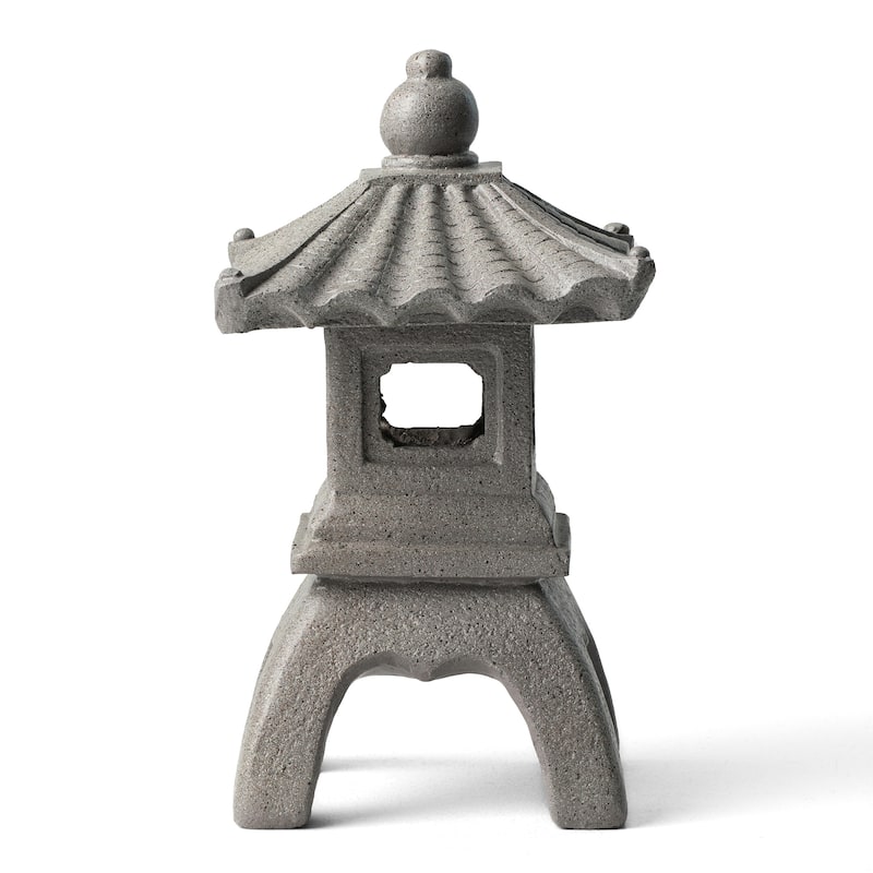 Glitzhome MGO Faux Concrete Pagoda Garden Statue Indoor and Outdoor Decoration