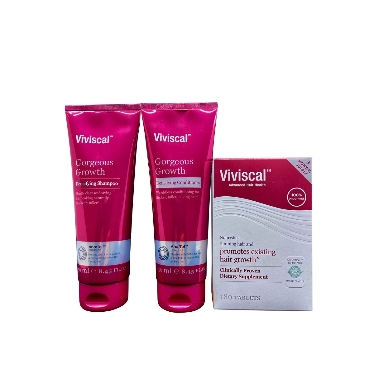 Viviscal Densifying Shampoo Conditioner 8.45 OZ & Advanced Hair Health 180 Tabs - 15.1 - 20 Oz.