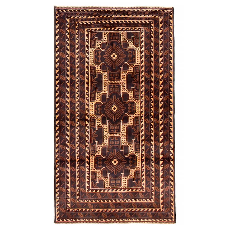 Teimani Brown Rug 3'10" x 6'11" - 3'10 x 6'11 - Brown - 3'10 x 6'11