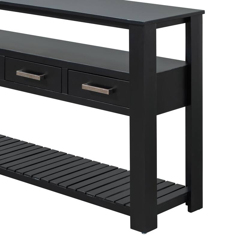 Modern Console Table with 4 Drawers and 2 Shelves