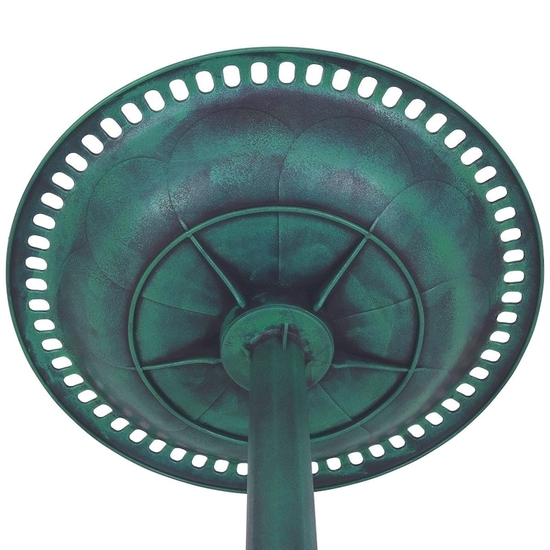 Costway Green Pedestal Bird Bath Feeder Freestanding Outdoor Garden