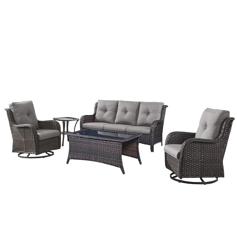 Pocassy Outdoor 4 Inch Sofa Swivel Chairs Table