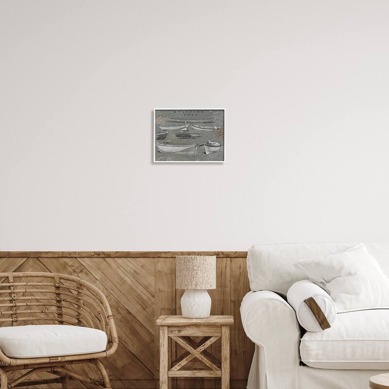 Stupell Shipping & Craft Various Boats Diagram Framed Giclee Art by Oliver Jeffries