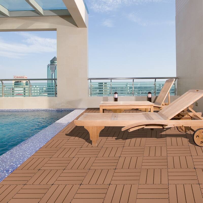Plastic Interlocking Deck Tiles, 12.00"x12.00"(Pack of 44), Patio Flooring Outdoor Waterproof All Weather Use