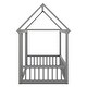preview thumbnail 15 of 25, Stylistic Elements Twin Size Floor Wooden Kids Bed with House Roof Frame and Safety Guardrails, White