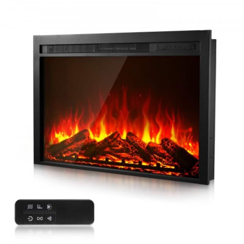 Wall Mounted Electric Fireplace Insert with 5000 BTU Heat and Adjustable Flames Timer - 40-Inch