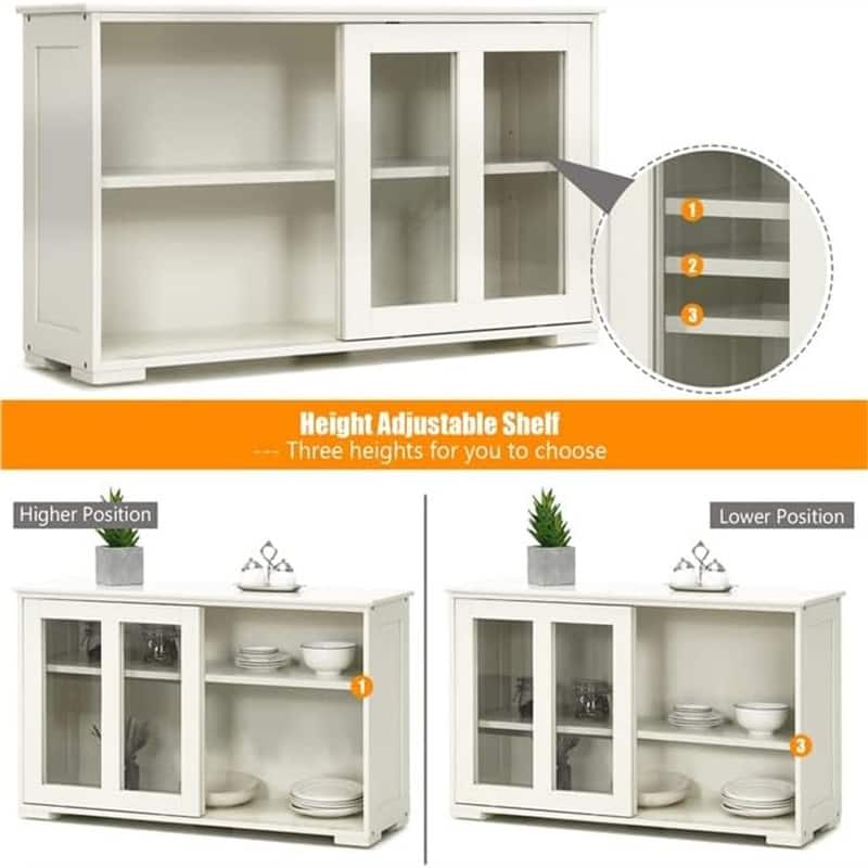 Stackable Buffet Storage Sideboard - 41.9"D x 13"W x 24.5"H