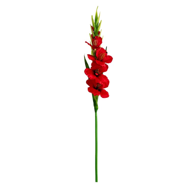Artificial Gladiolus Floral Stem Sprays - 45" - Set of 3 - Red