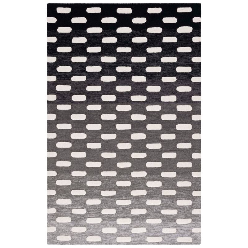 SAFAVIEH Handmade Metro Pertef Modern Wool Rug - 6' Square - Black/Ivory