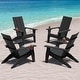 preview thumbnail 1 of 13, WINSOON All-Weather HIPS Outdoor Adirondack Chairs with Cup Holder (Set of 4)