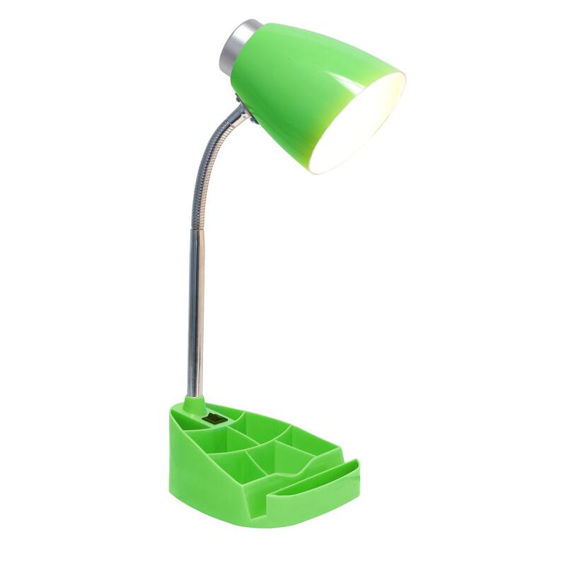 18.5 in. Chrome Finish Table Lamp with Green Shade, Desk Lamp for Writing and Computer Desks