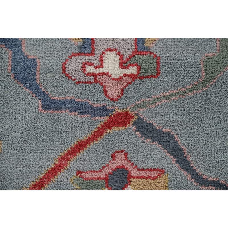 Indian Oushak Oriental Area Rug Hand-Knotted Wool Carpet - 8'2"x 9'9"