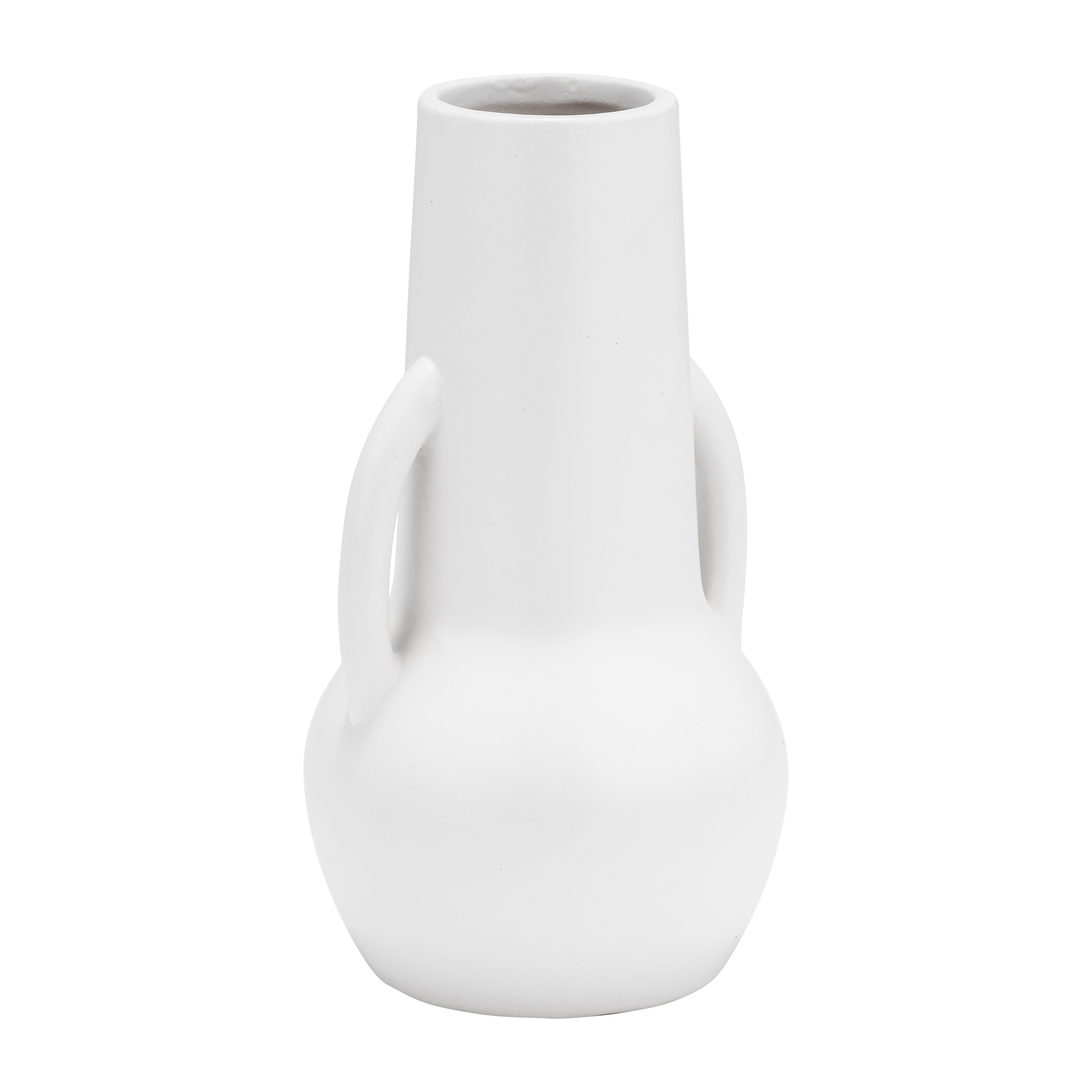 stof Frank Worthley dræne Sagebrook Home Ceramic 8", Vase With Handles, White, Amphora, Ceramic,  Contemporary, 8"H, Solid Color - - 37434103