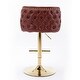 preview thumbnail 8 of 47, Modern PU Upholstered Bar Stools Set of 2, Adjustable Seat Height Swivel Bar Chair, Tufted Backrest Rivet Decorative Bar Stool