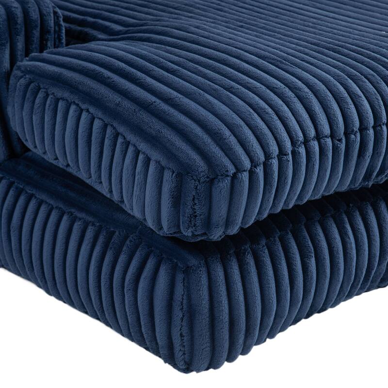 Corduroy lazy sofa bed Living room deep seat sofa with 3 back pillows