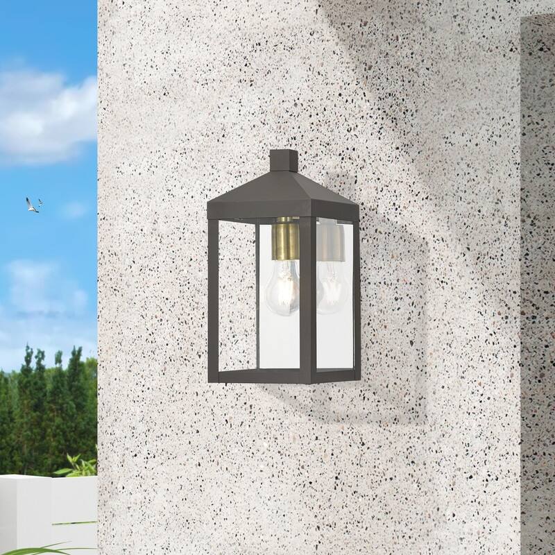 Livex Lighting 1-light Bronze Outdoor Wall Lantern, 20582-07 - 6.25" W. x 12.75" H x 6.25" Ext