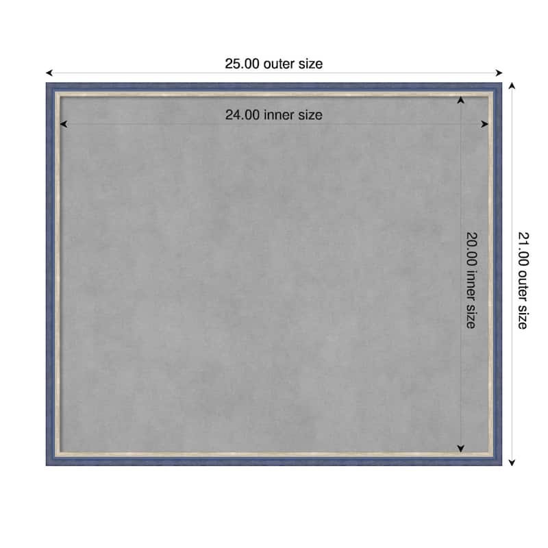 Amanti Art Theo Blue Narrow Framed Magnetic Board - Board Size 24x20