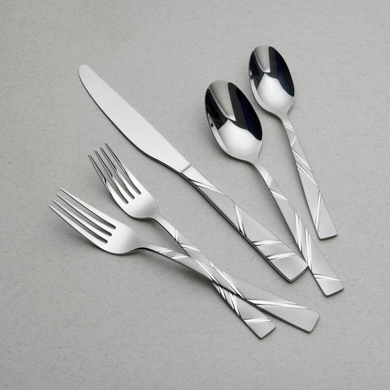 Ornative JONAH Sand Finish 20 Pieces Flatware Set - 10.63" H x 6.69" W x 2.76" D