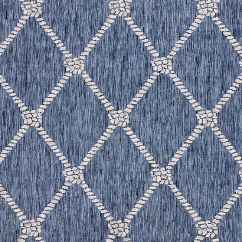 Sevita Tides Nautical Rope Knot Blue/White Indoor/Outdoor Area Rug