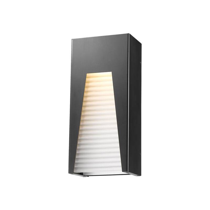 Z-Lite Millenial 13" Tall LED Wall Sconce with Ribbed, Chiseled or - Black / Silver / Frosted Ribbed Glass