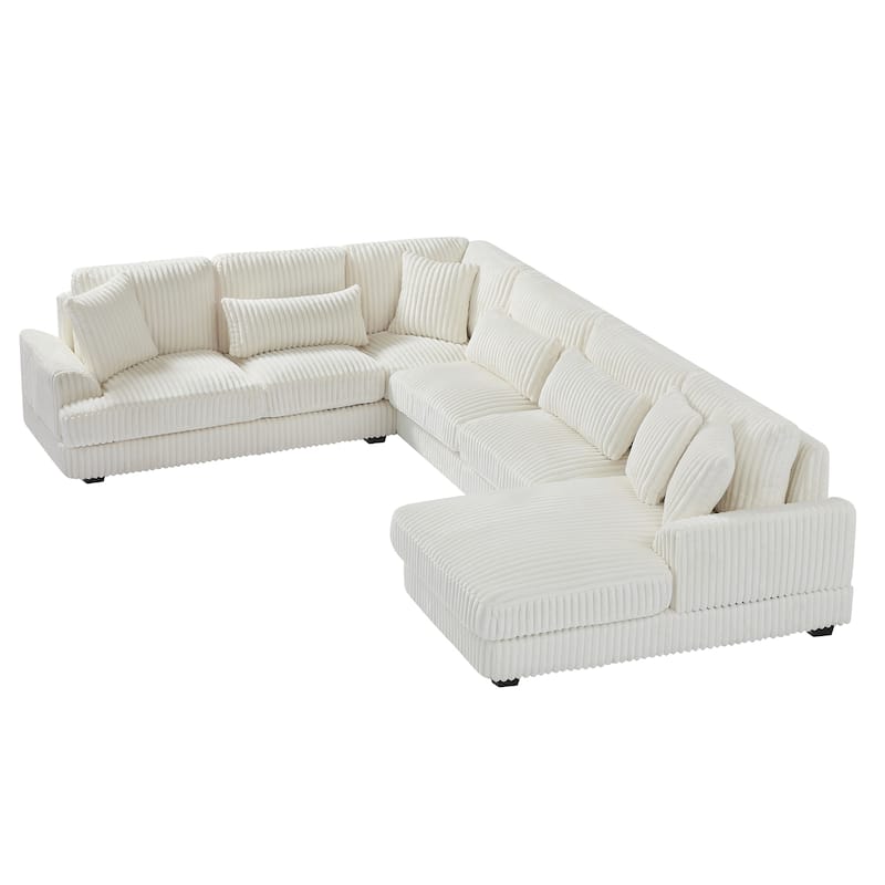 U-shaped Sofa Sectional Sofa Pull-out Sofa Bed with Storage Chaise Lounge and Charging Devices for Living Room