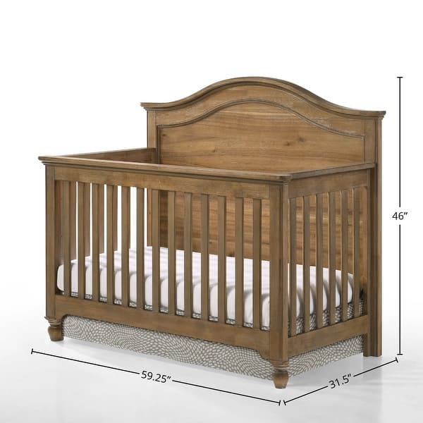 Highland 59" Wide Farmhouse Crib, Sand Dune Brown