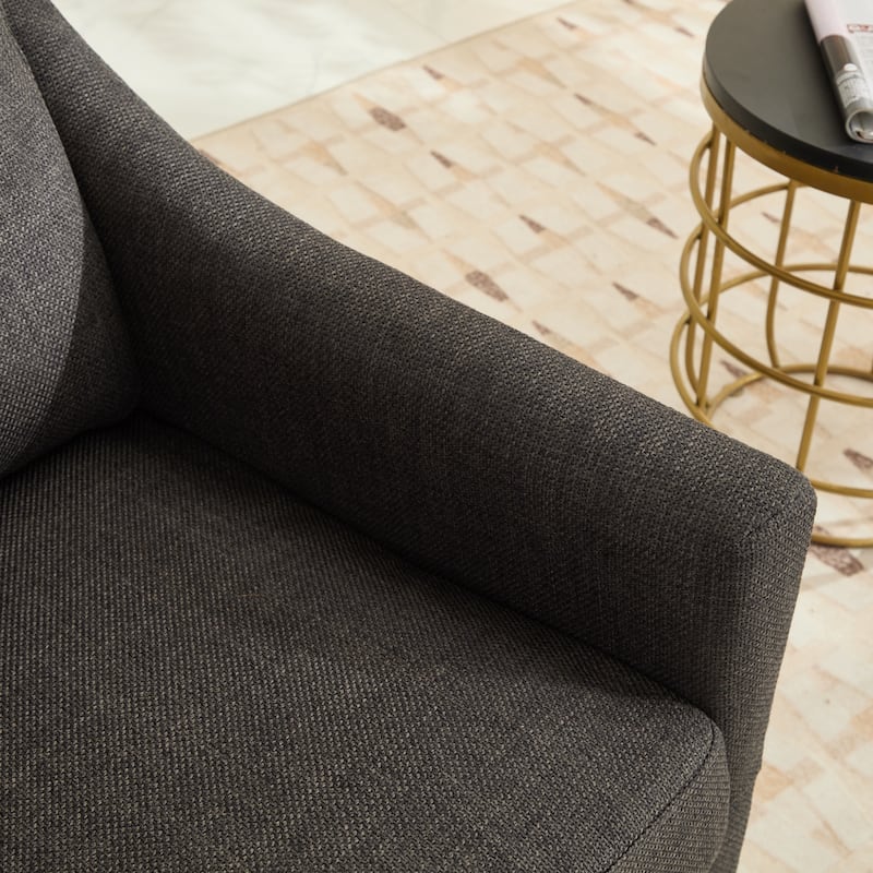 Dark Grey Modern 30.3" Upholstered Accent Chair with USB and Side Pocket for Living Room