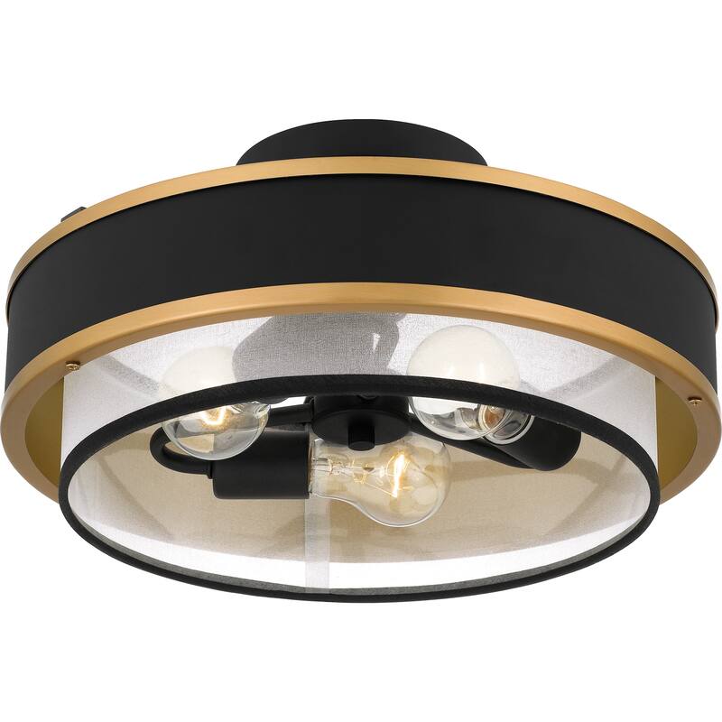 Lockwood 3-Light Earth Black Semi-Flush Mount - Earth Black