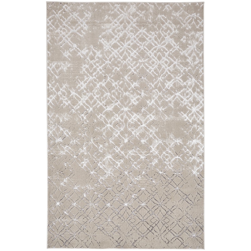 Grand Bazaar Orin Machine Made Distressed Modern Area Rug - 10' x 13'2" - Silver/Gray/White