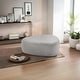 preview thumbnail 5 of 42, 43" Rounded Triangle Upholstered Ottoman, Oversize Fabric Ottoman Footstool Light Grey