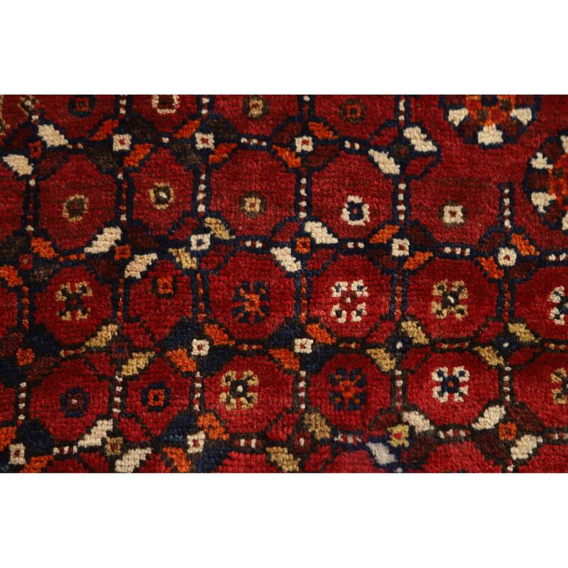 Hand Knotted Oriental 100% Wool Carpet Traditional Geometric Red Shiraz Area Rug - 8' 7'' X 5' 8''