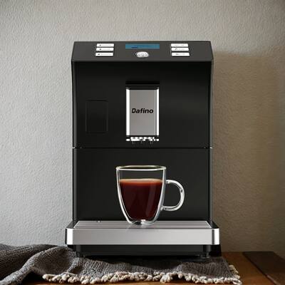 Led Display Stainless Steel Buttons Espresso Machine with Automatically Alarm for Kitchen, 6-Step Ginder Adjustment