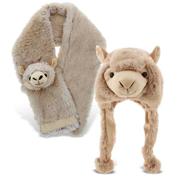 DolliBu Llama Plush Hat and Scarf Set - Super Soft Stuffed  display picture 3