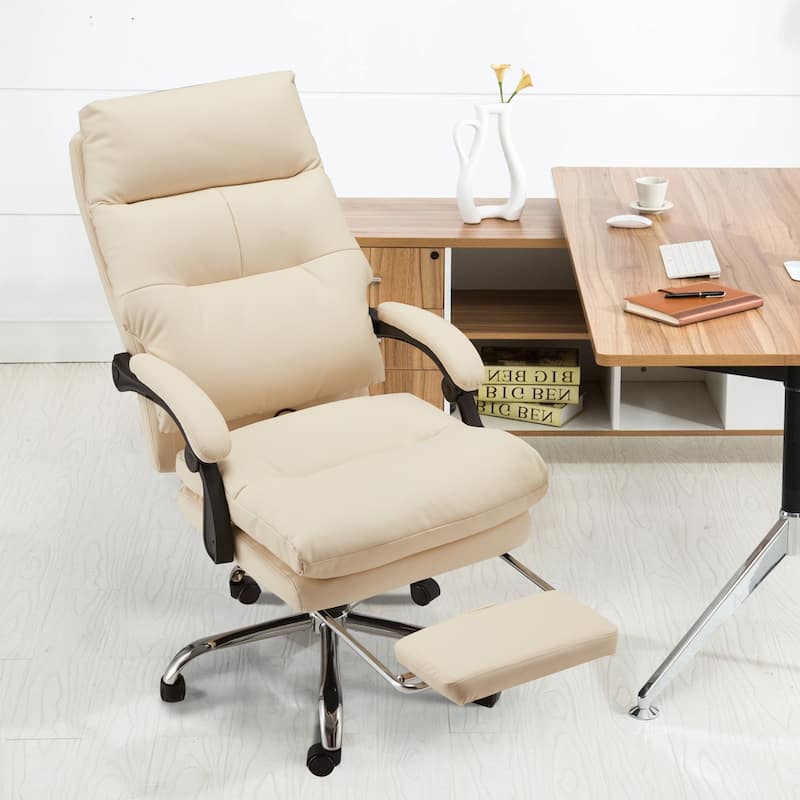 Massage Office Chair with Heat, Ergonomic Reclining Desk Chair with Footrest, Lumbar Support, Adjustable Arms