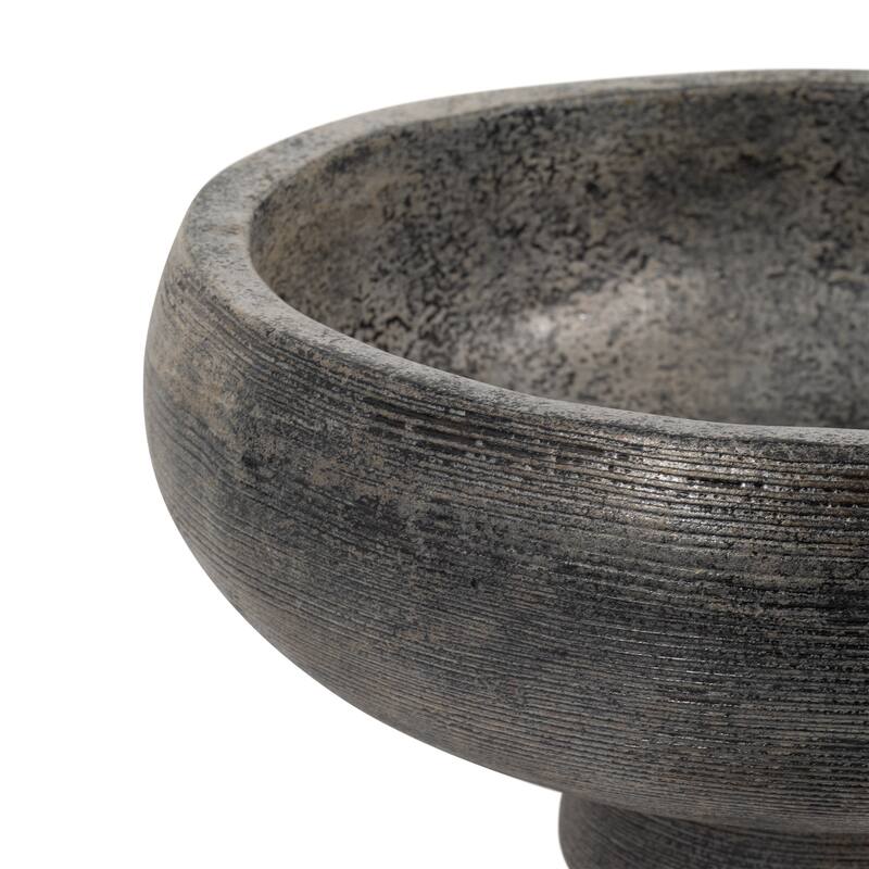 Sagebrook House Terracotta, 14" Etched Bowl On Stand, Multi, Round, 7"H, Solid Color - 14" x 14" x 7"