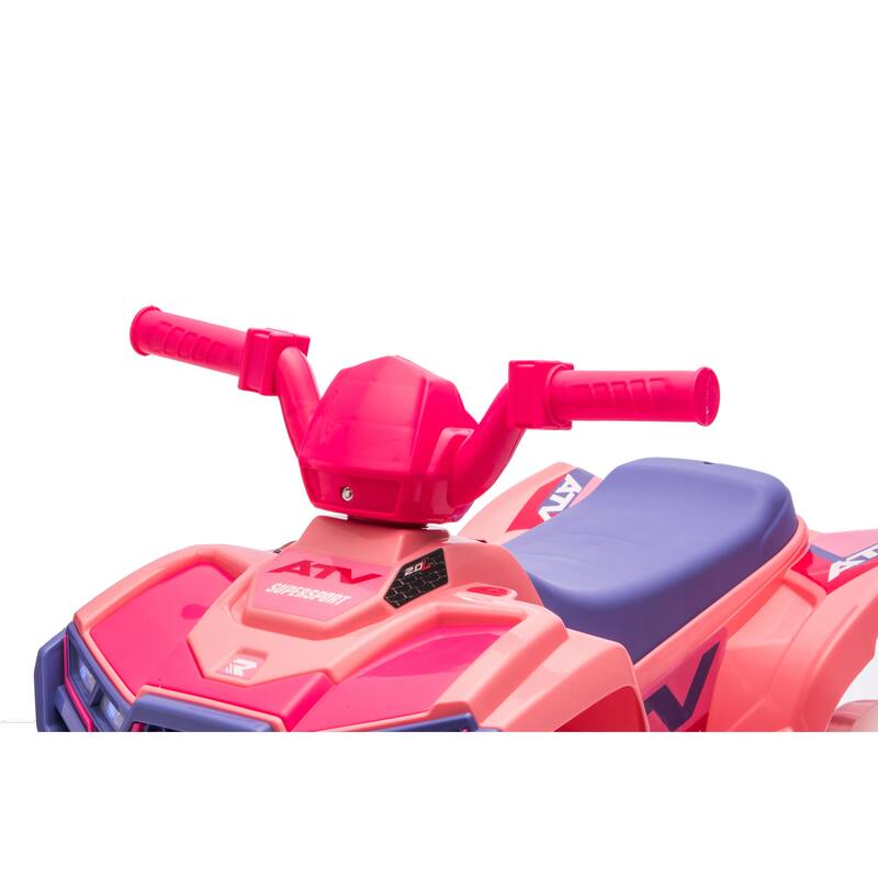 Ride On ATV, 6V Mini Off-Road Battery Powered Motorized Quad for Kids, Anti-Slip Wheels, RWD 4-Wheeler Electric Ride