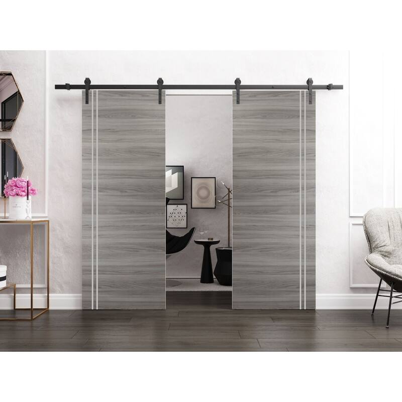 Sturdy Double Barn Door 36 x 80 with Planum 0310 Ginger Ash with 13FT