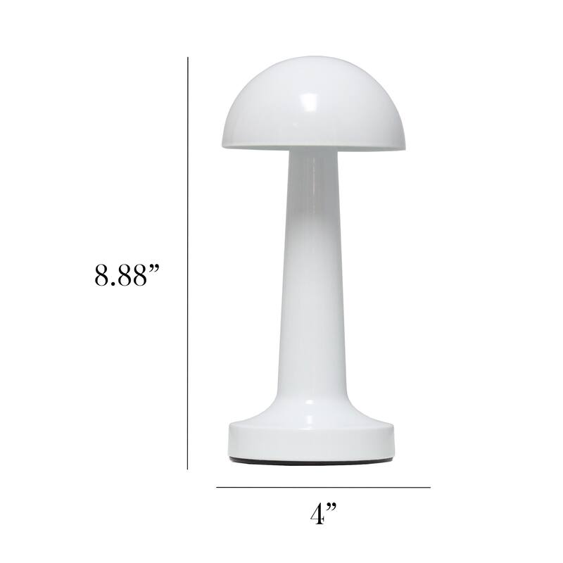 LED Metal Mushroom Mini Touch Sensor Desk Lamp - 8.75" - White