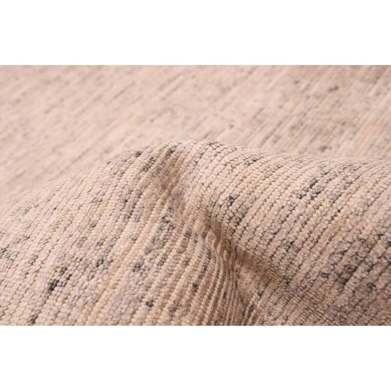 ECARPETGALLERY Hand Loomed Loreto Light Grey Viscose, Wool Rug - 5'5 x 7'9