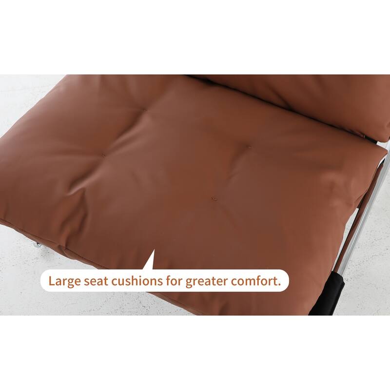 Faux Leather Chair with High Back