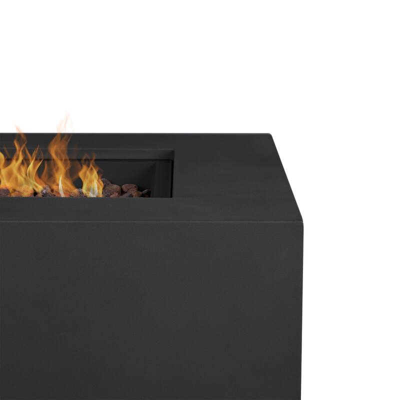 Aegean 50" Rectangle Fire Table in Black by Real Flame