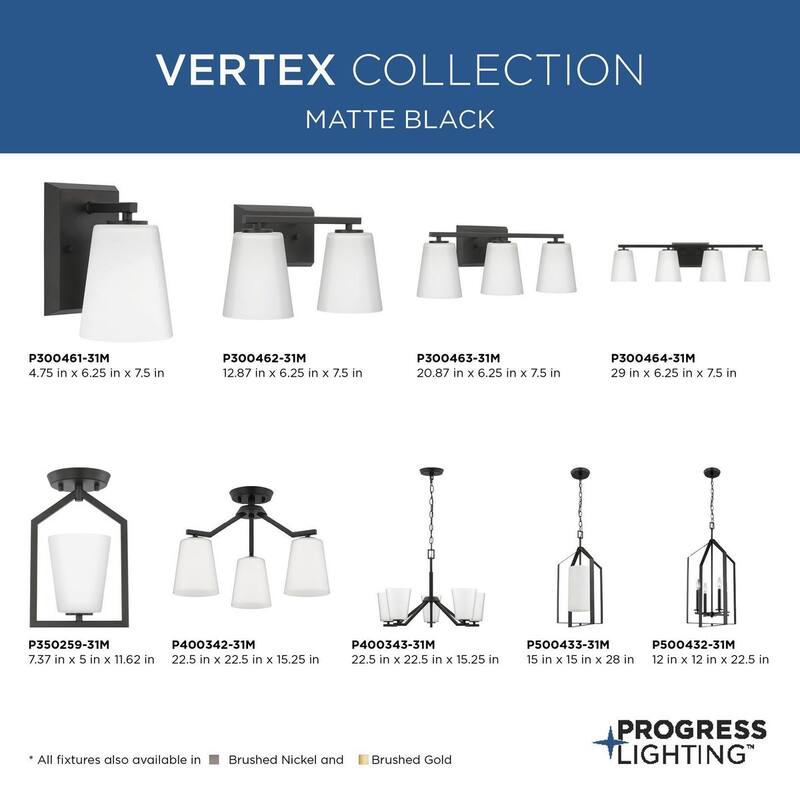 Vertex Collection Four-Light Matte Black Etched White Glass Contemporary Bath Light - 29 in x 6.25 in x 7.5 in