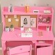 preview thumbnail 10 of 10, Kids Study Desk & Chair Set with Storage, Ergonomic Learning Table with Bookshelf for Ages 3–8