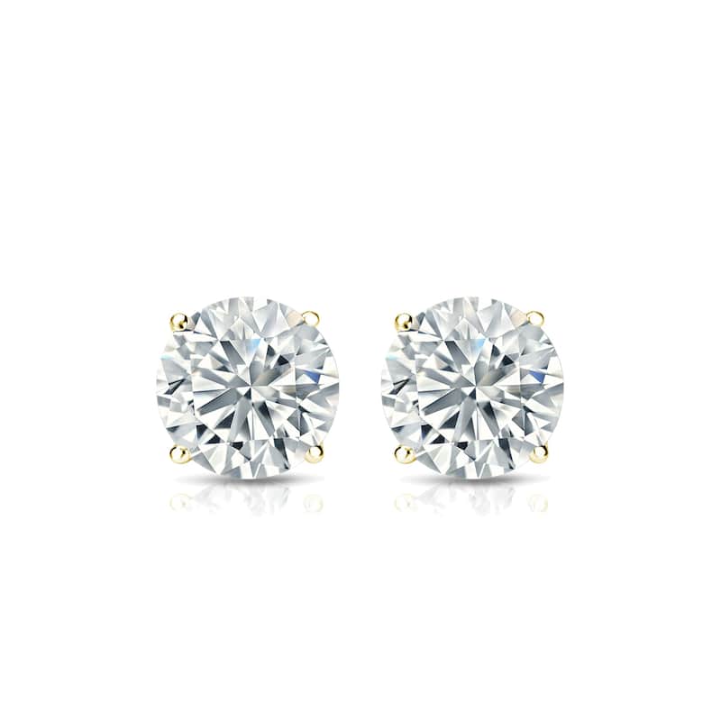 Auriya Natural Round 4-Prong Diamond Stud Earrings 1.00 to 3.00 ct. tw. Push-Back (F-G VS)